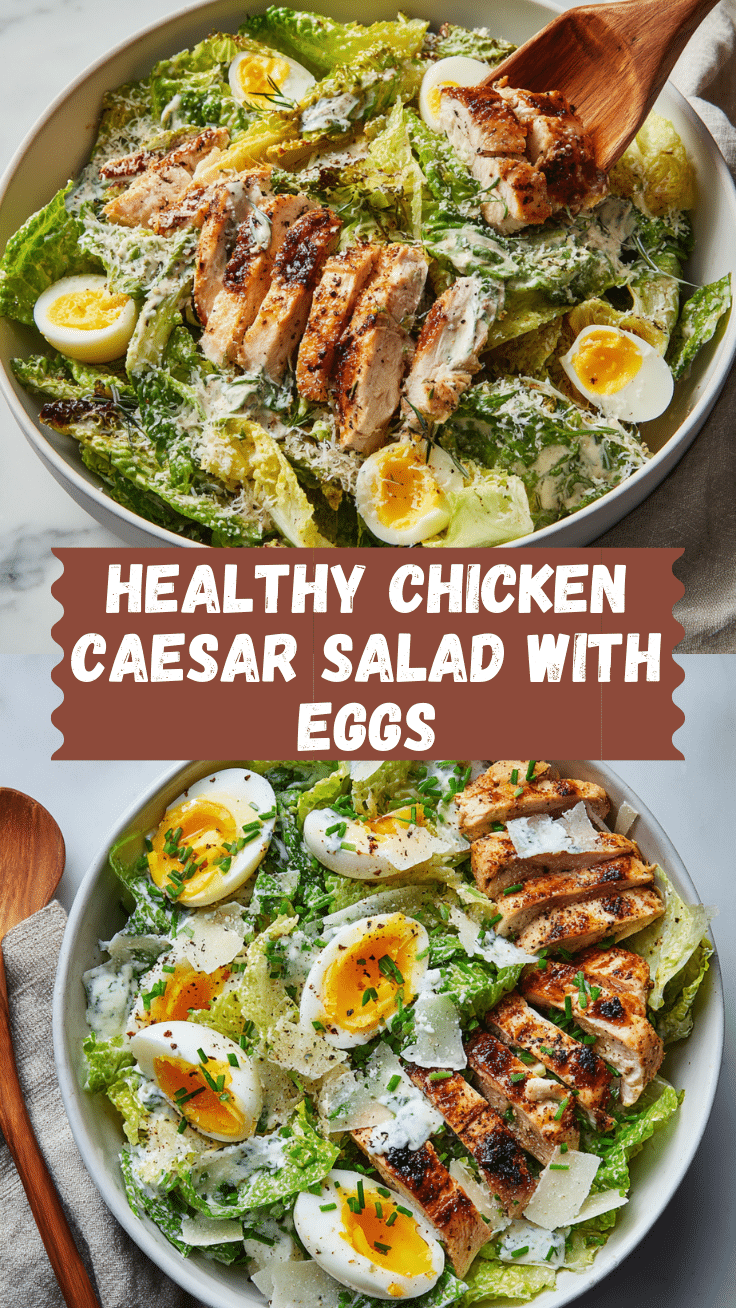 Healthy Caesar Salad with Grilled Chicken & Eggs – Low Carb Meal Prep 6 Dishfeast Pin 40