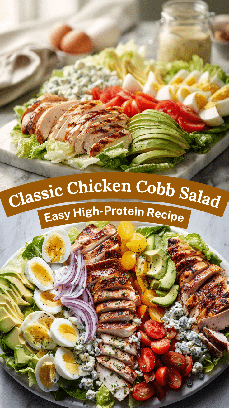 Cobb Salad Recipe High-Protein Salad – Classic Chicken Cobb Salad Guide 6 Dishfeast Pin 56