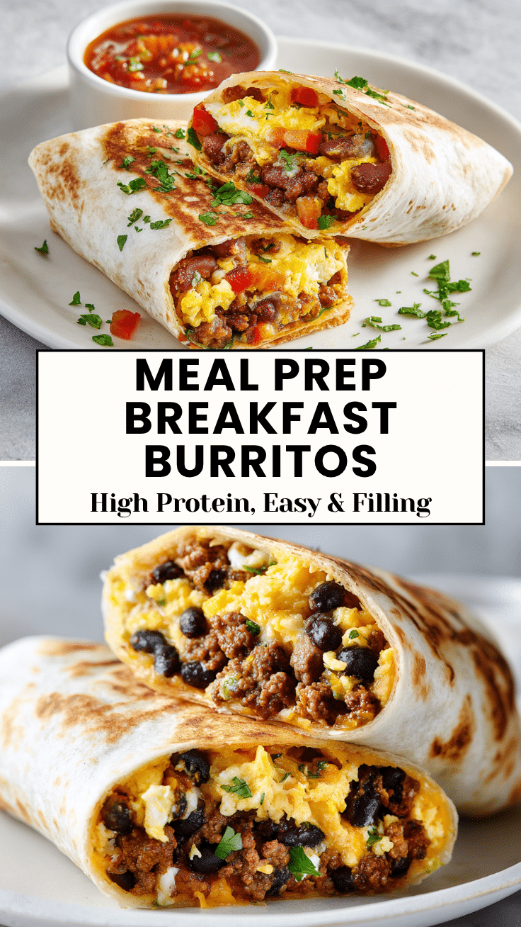 High Protein Breakfast Burritos for Meal Prep and Busy Mornings 6 Dishfeast Pin 61