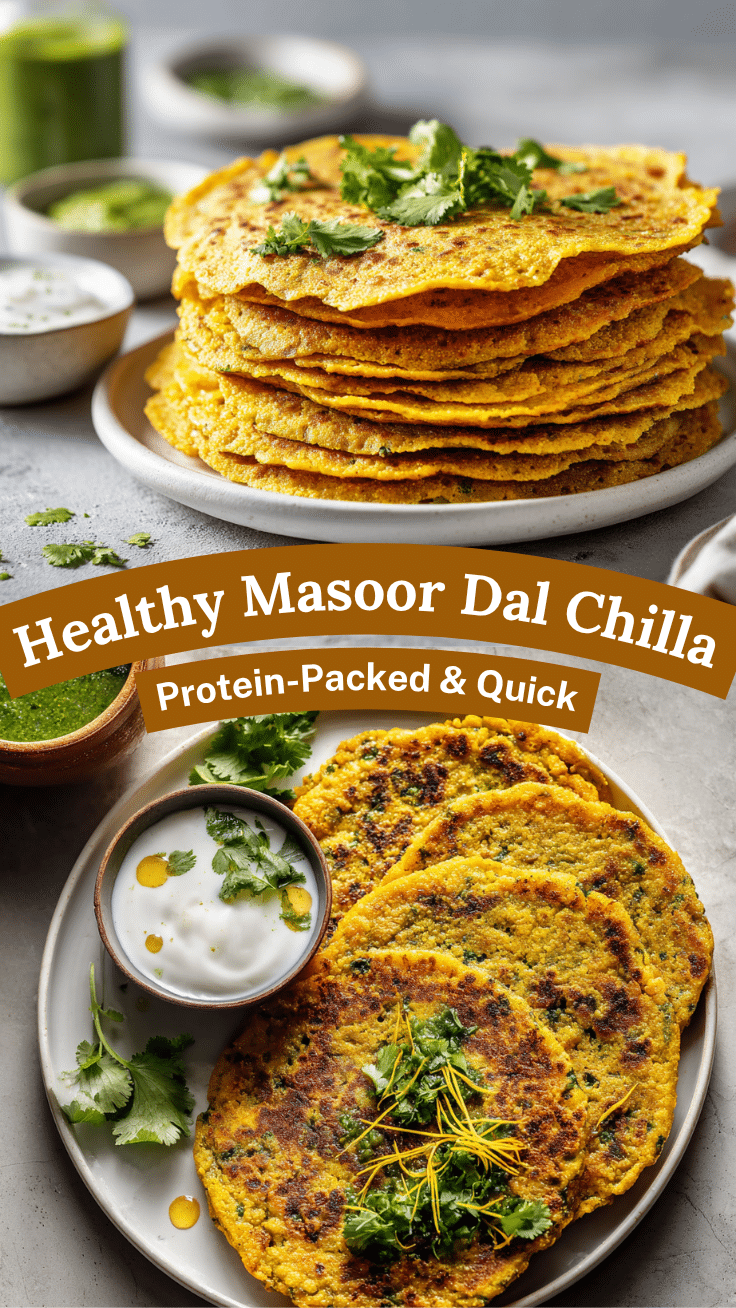 Masoor Dal Chilla Recipe – Easy Healthy Red Lentil Pancakes for Breakfast 6 Dishfeast Pin 62