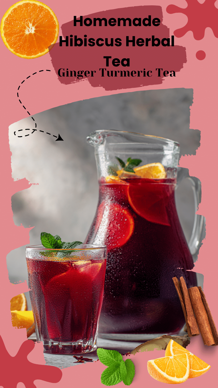 Hibiscus Tea Recipe with Ginger and Turmeric for a Healthy Drink 6 Dishfeast Pin 63