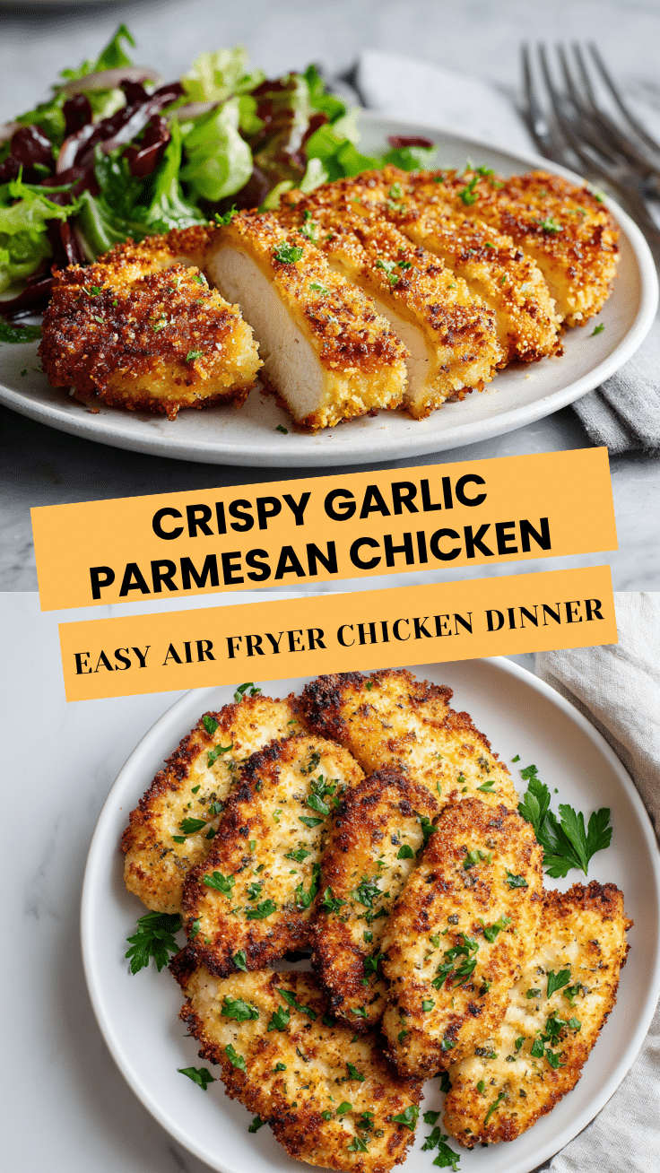 Air Fryer Parmesan Crusted Chicken Recipe – Crispy, Easy Dinner 6 Dishfeast Pin 66