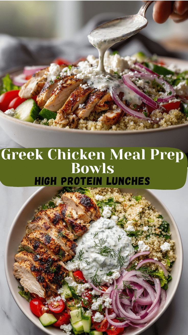Greek Chicken Bowls: Easy Clean Eating Meal Prep for Healthy Protein Dinners 6 Dishfeast Pin 8
