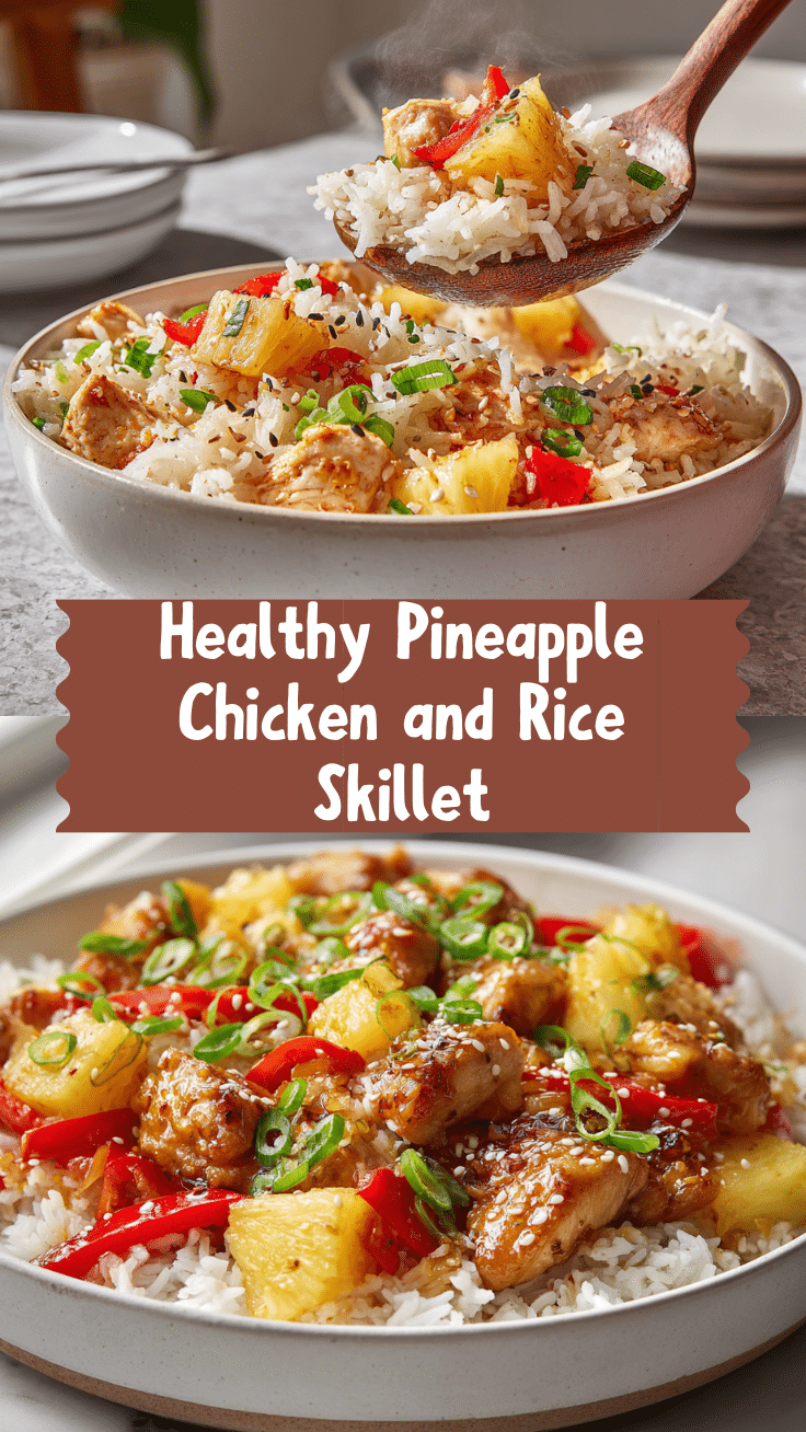 Sweet and Savory Pineapple Chicken and Rice – Easy One-Skillet Healthy Dinner 6 Dishfeast Pin 9