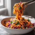 Dishfeast Thai peanut noodle salad serving