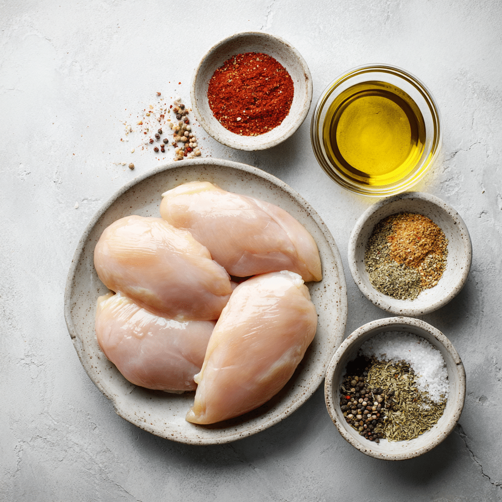 Air Fryer Chicken Breast Recipe – Tender & Juicy Every Time 7 Dishfeast air fryer chicken breast ingredients