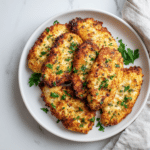 Air Fryer Parmesan Crusted Chicken Recipe – Crispy, Easy Dinner 9 Dishfeast air fryer parmesan chicken featured
