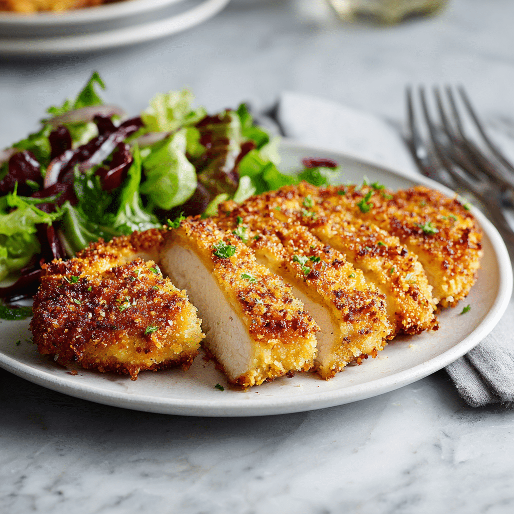 Air Fryer Parmesan Crusted Chicken Recipe – Crispy, Easy Dinner 8 Dishfeast air fryer parmesan chicken serving