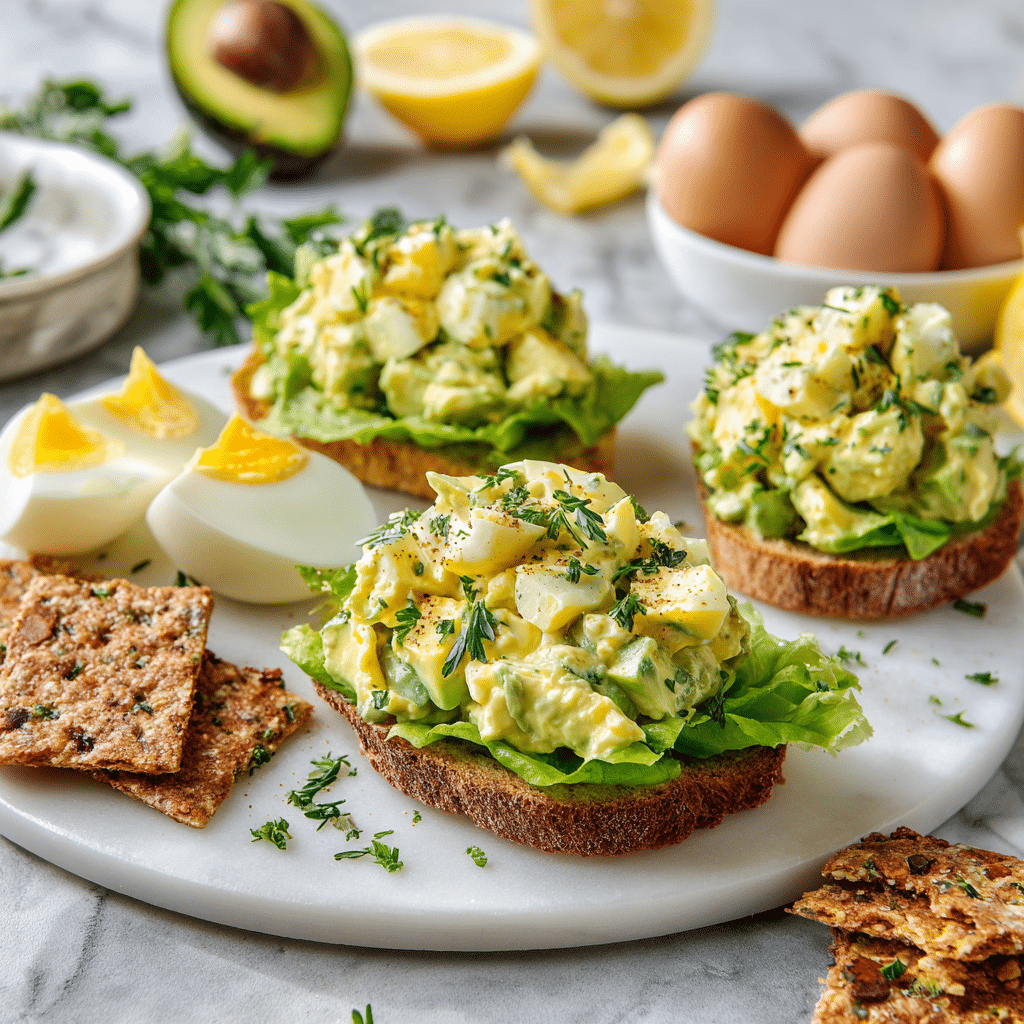 Easy Avocado Egg Salad Recipe for a Healthy Lunch 8 Dishfeast avocado egg salad serving