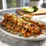 Easy Bang Bang Chicken Skewers: 20-Minute BBQ Chicken Skewer Recipe 9 Dishfeast bang bang chicken skewers Featured