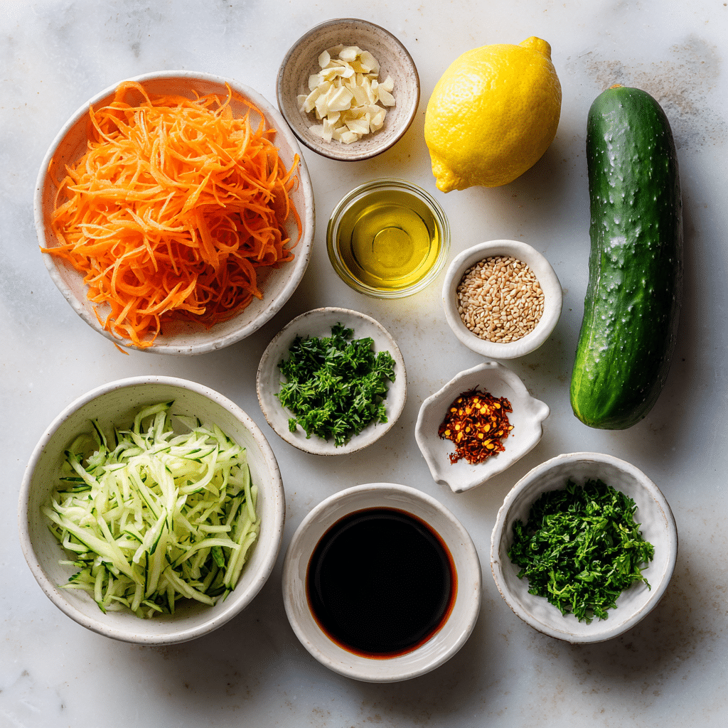 Dishfeast bcucumber carrot salad ingredients