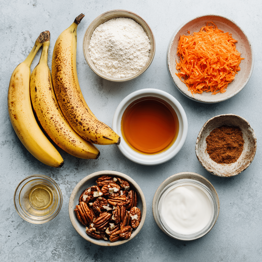 Carrot Cake Banana Bread Recipe – Healthy, Moist & Easy Autumn Favorite 8 Dishfeast carrot cake banana bread ingredients