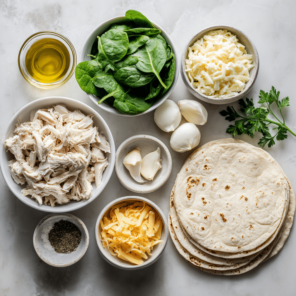 Dishfeast cheesy garlic chicken wraps ingredients