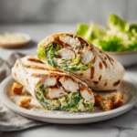 Chicken Caesar Wrap Recipe – Quick Easy Healthy Dinner Idea 9 Dishfeast chicken caesar wrap Featured
