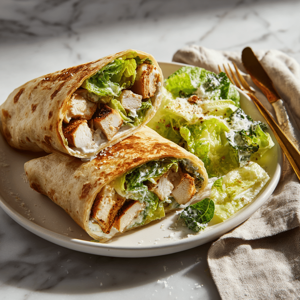 Chicken Caesar Wrap Recipe – Quick Easy Healthy Dinner Idea 8 Dishfeast chicken caesar wrap serving