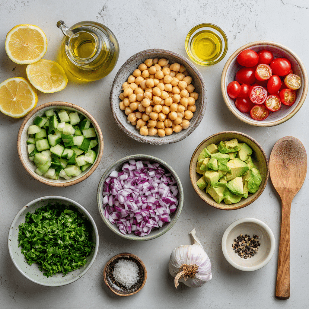 Dishfeast chickpea salad ingredients