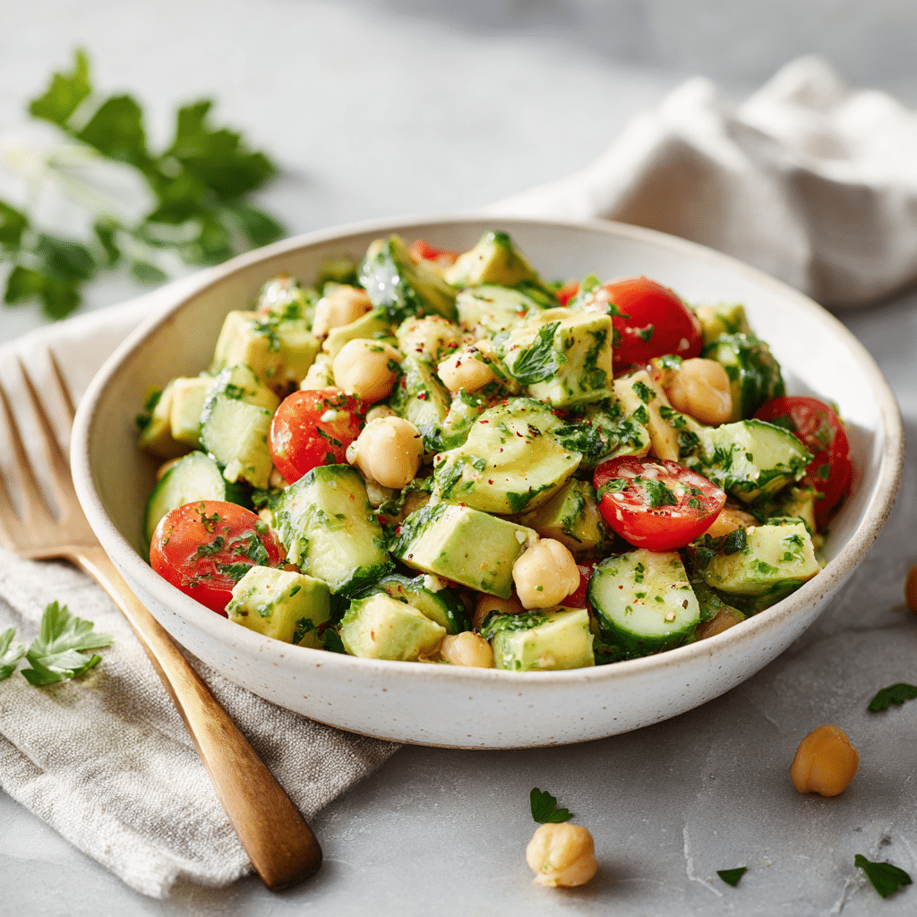 Dishfeast chickpea salad serving