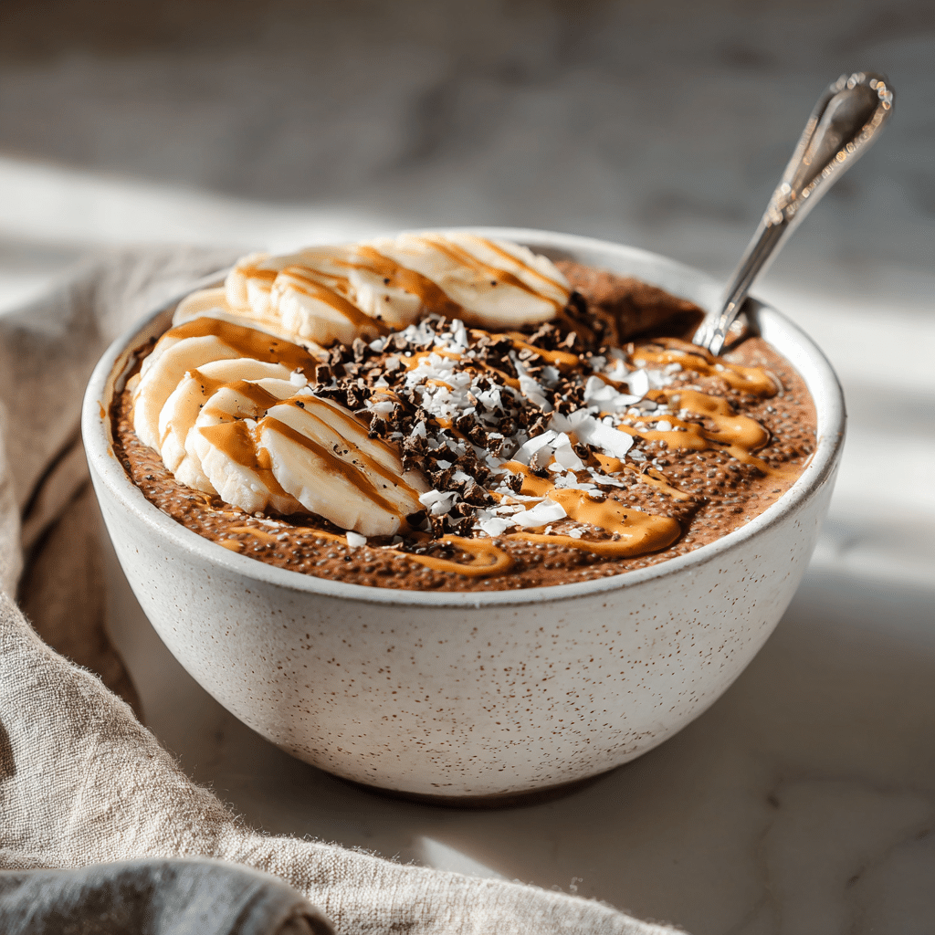 Dishfeast chocolate chia pudding serving