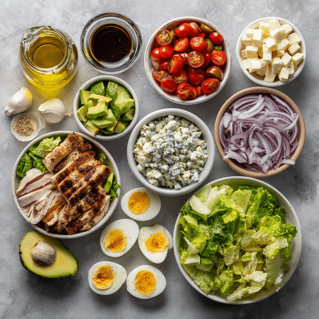 Cobb Salad Recipe High-Protein Salad – Classic Chicken Cobb Salad Guide 7 Dishfeast cobb salad ingredients