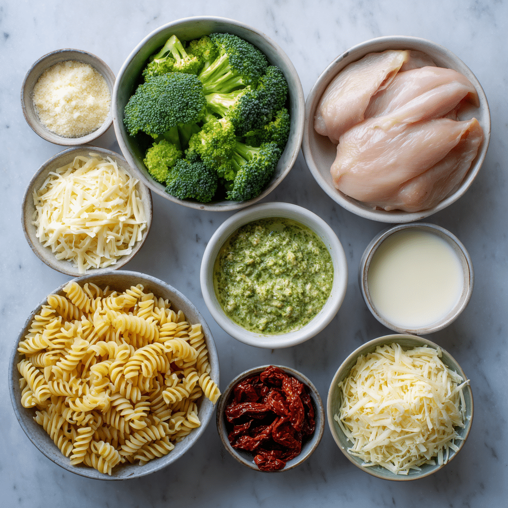 Dishfeast creamy pesto chicken pasta ingredients