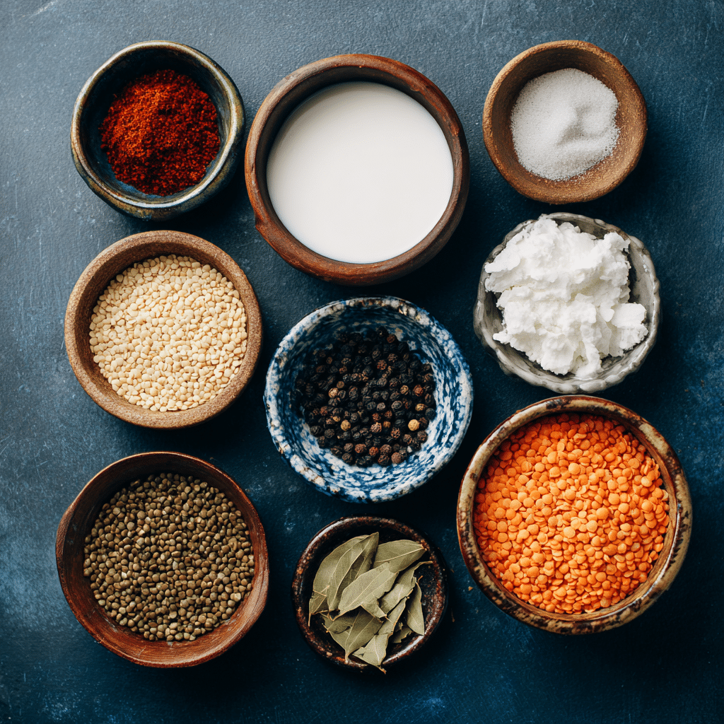 Dishfeast creamy red lentil curry ingredients