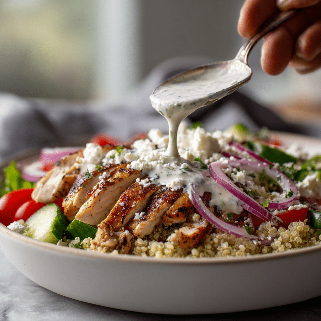 Dishfeast greek chicken bowls serving