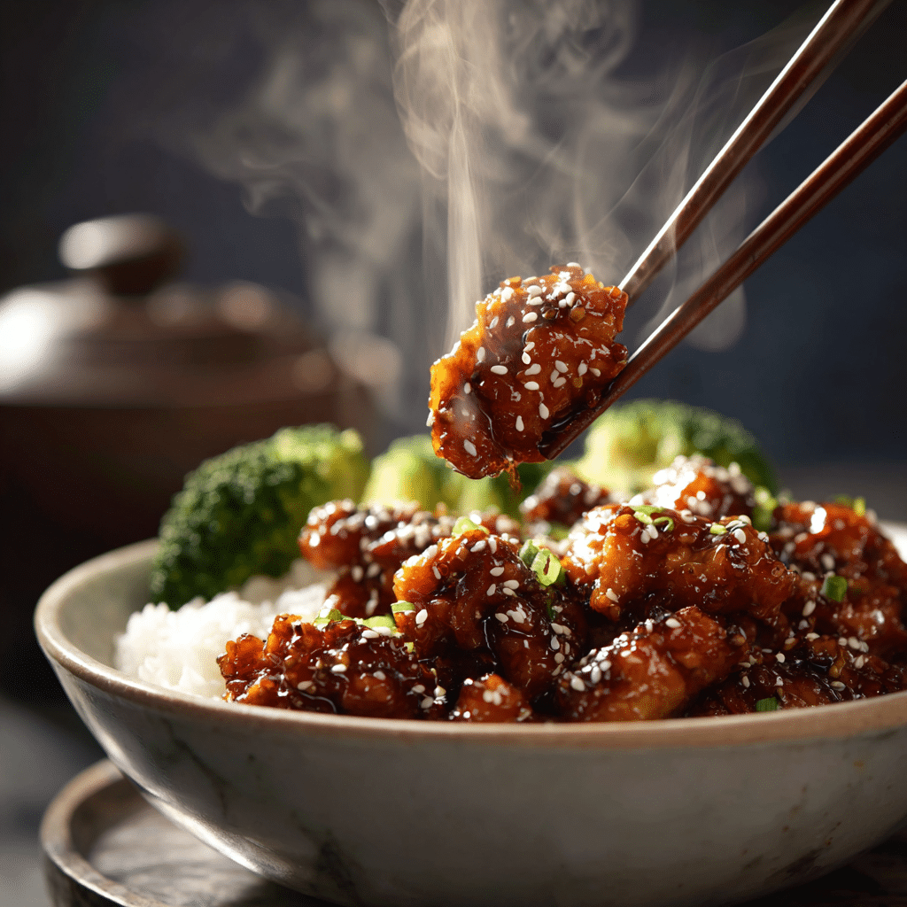 Dishfeast healthy sticky chicken bowls serving