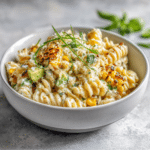 Dishfeast healthy street corn pasta salad featured