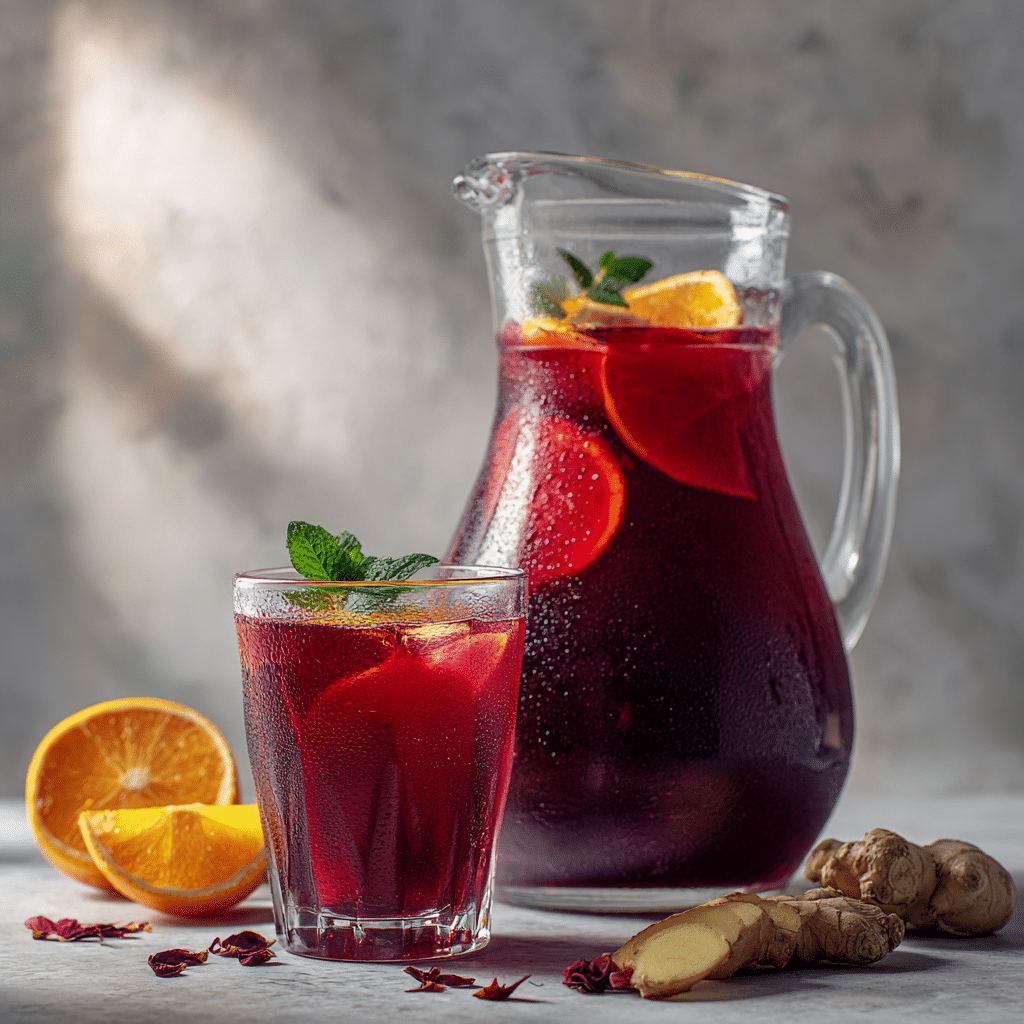 Hibiscus Tea Recipe with Ginger and Turmeric for a Healthy Drink 8 Dishfeast hibiscus tea featured
