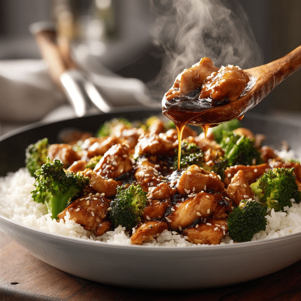 Dishfeast honey garlic chicken broccoli serving