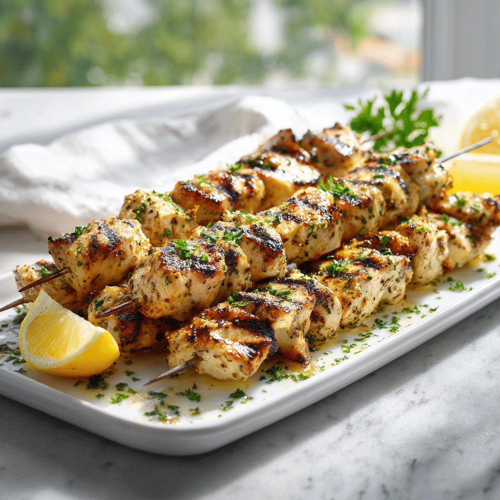Dishfeast keto garlic parmesan chicken skewers Featured