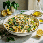 Quick Lemon Basil Pasta Salad – Fresh Vegetarian Summer Pasta 9 Dishfeast lemon basil pasta salad Featured
