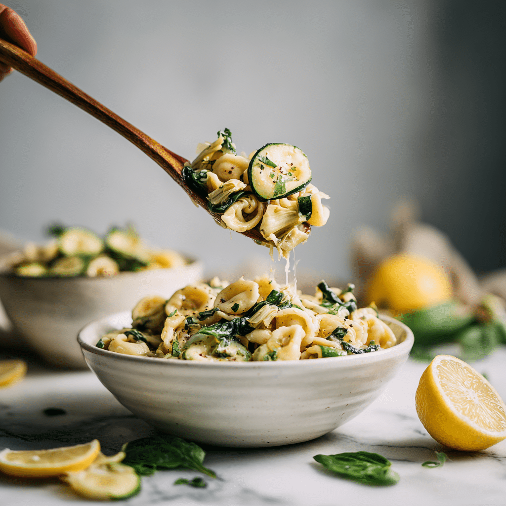 Dishfeast lemon basil pasta salad serving