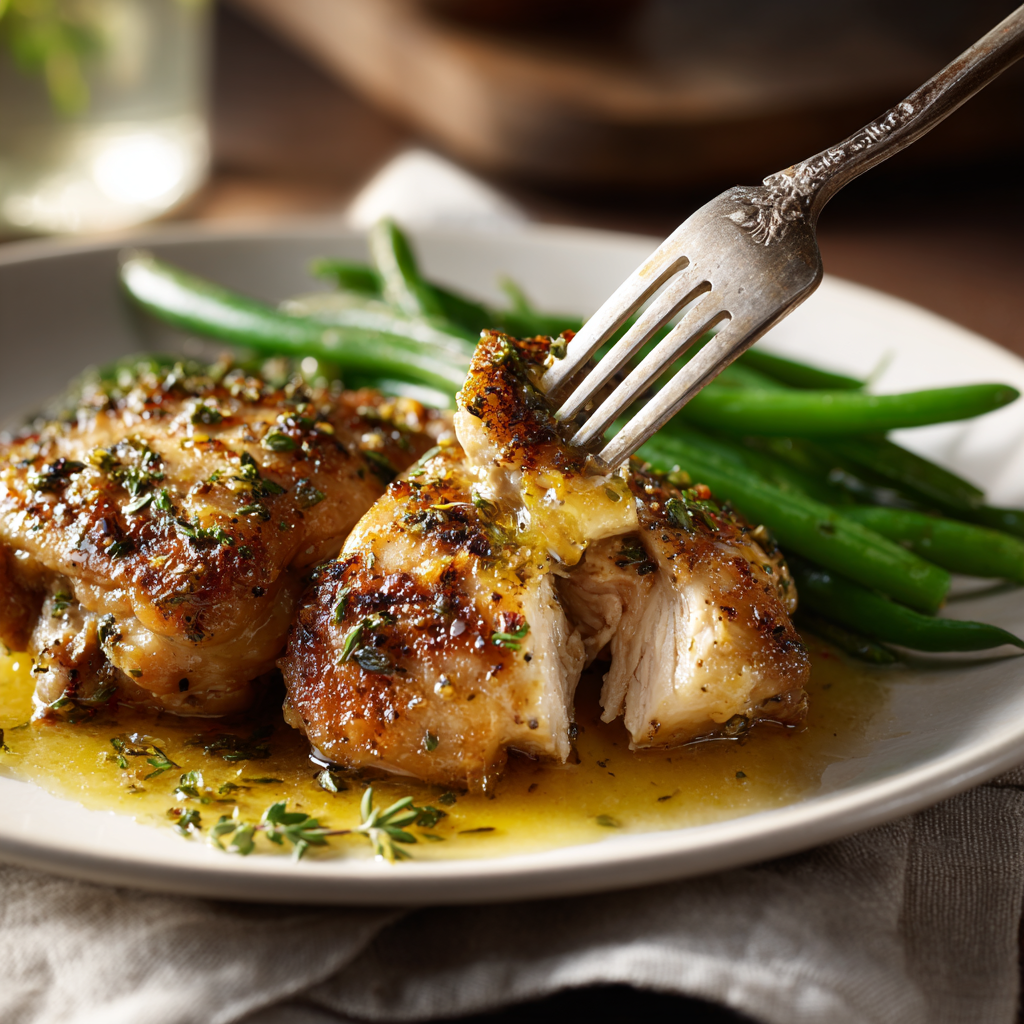 Dishfeast lemon garlic chicken thighs serving