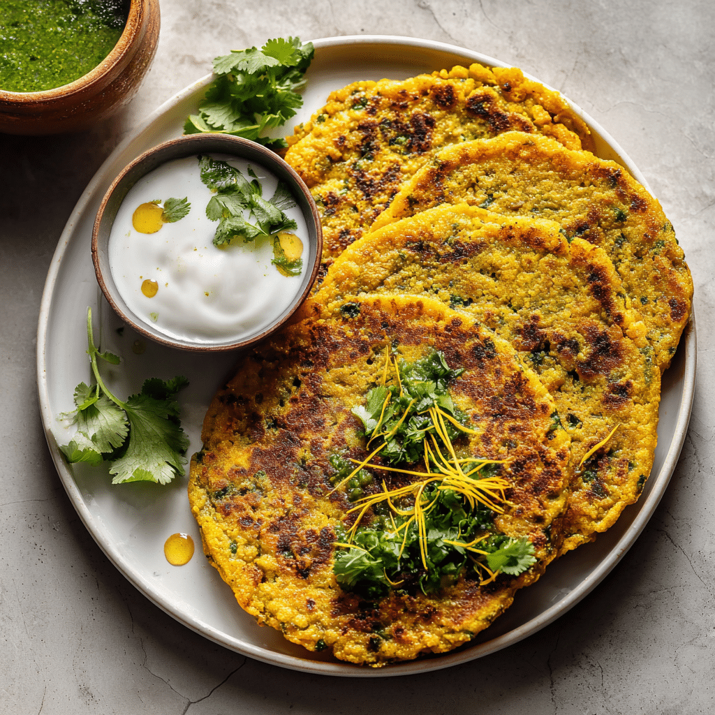Dishfeast masoor dal chilla serving