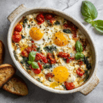 Mediterranean Baked Feta Eggs Recipe – Easy Mediterranean Breakfast 9 Dishfeast mediterranean baked feta eggs Featured