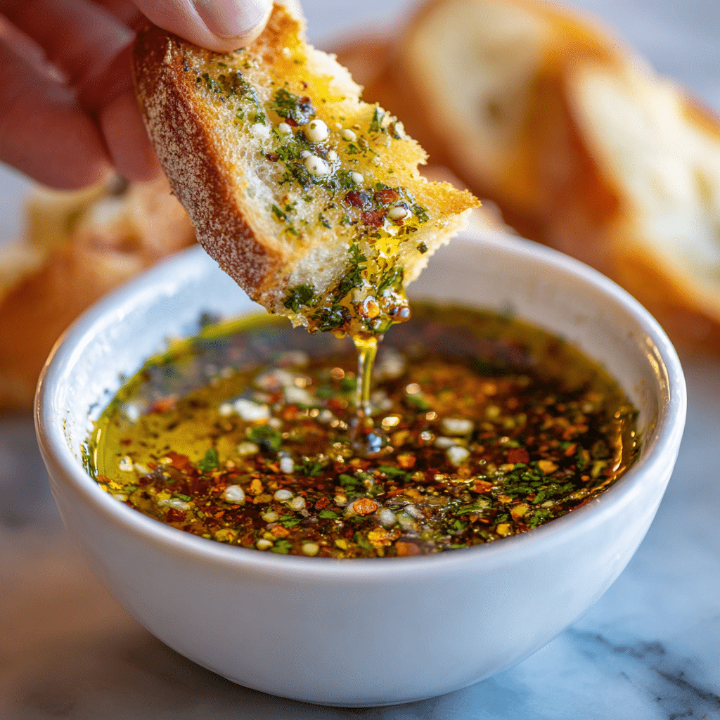 Olive Oil Bread Dip – Ultimate Italian-Style Appetizer Recipe 8 Dishfeast olive oil bread dip Serving