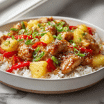 Sweet and Savory Pineapple Chicken and Rice – Easy One-Skillet Healthy Dinner 9 Dishfeast pineapple chicken rice Featured