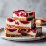 Dishfeast raspberry cheesecake bars featured