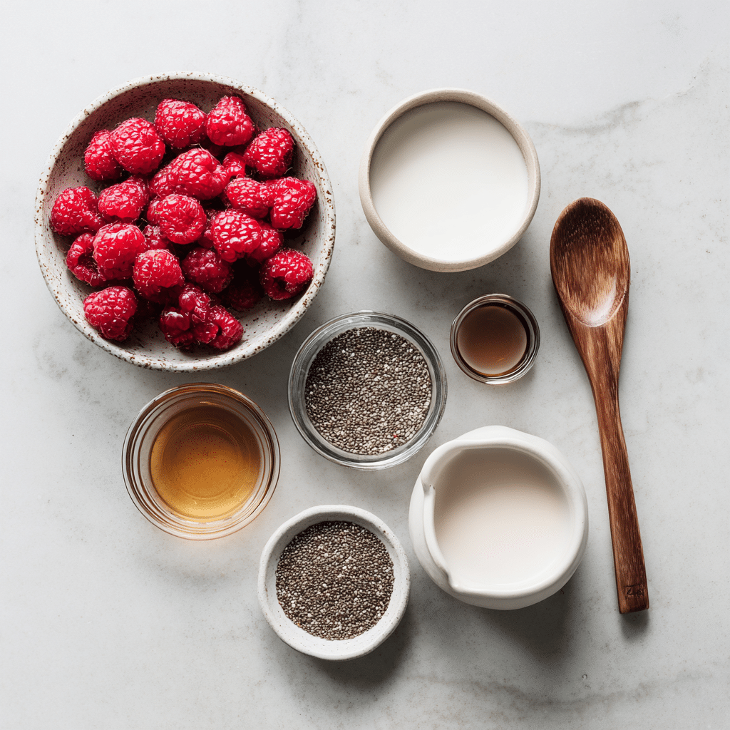 Raspberry Chia Pudding: A Simple Healthy Breakfast with Raspberries 7 Dishfeast raspberry chia pudding ingredients