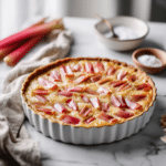 Sweet Rhubarb Custard Tart – Classic Rhubarb Custard Recipe 9 Dishfeast rhubarb custard tart Featured