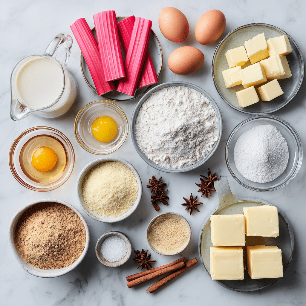 Dishfeast rhubarb custard tart ingredients