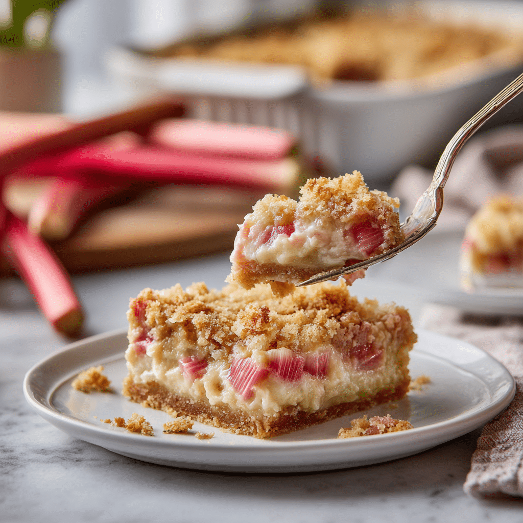 Rhubarb Dream Bars Recipe – Easy Amish Rhubarb Dessert Bars 8 Dishfeast rhubarb dream bars serving
