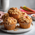 Best Rhubarb Muffins Recipe – Easy Homemade Muffins with Streusel 9 Dishfeast rhubarb muffins featured