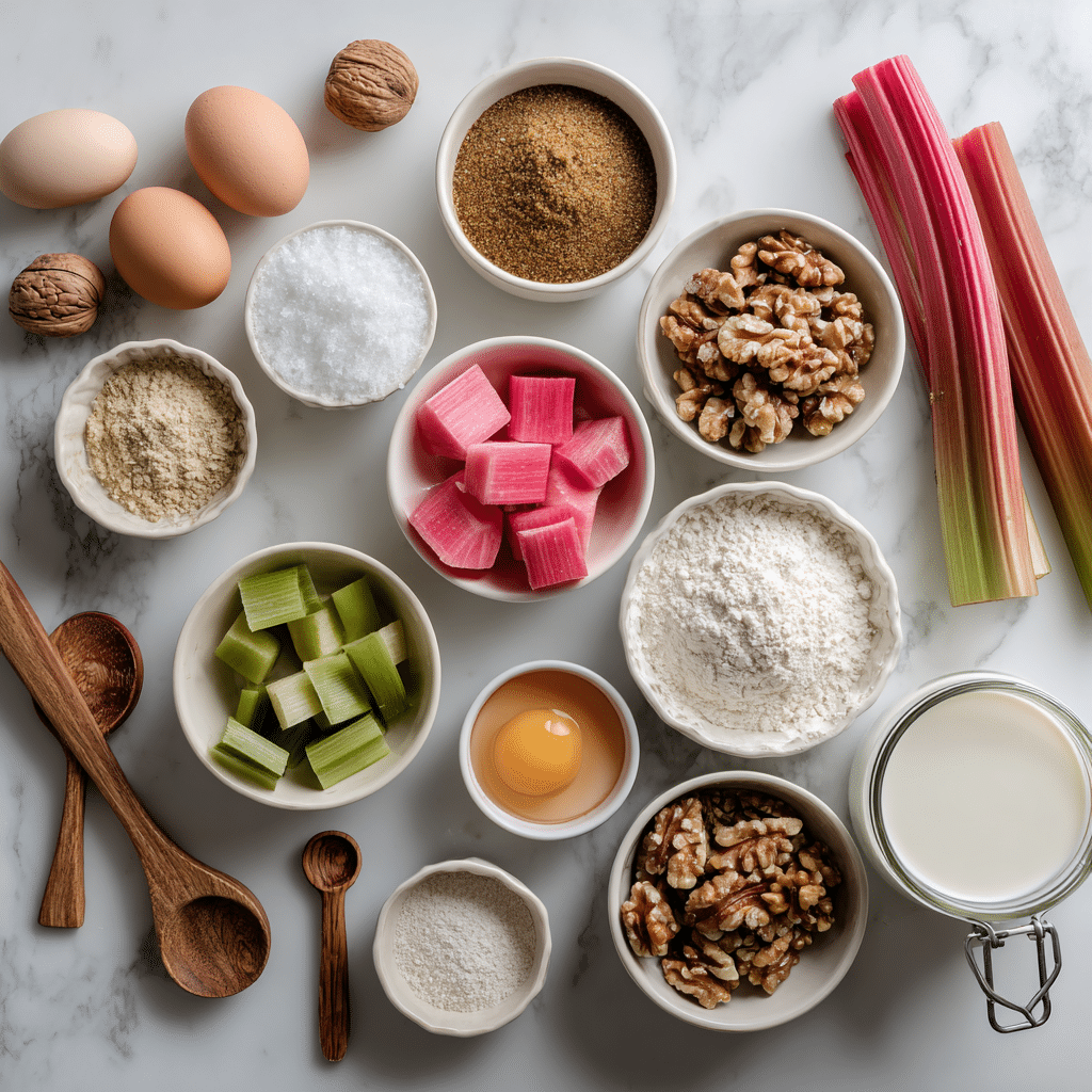 Best Rhubarb Muffins Recipe – Easy Homemade Muffins with Streusel 7 Dishfeast rhubarb muffins ingredients