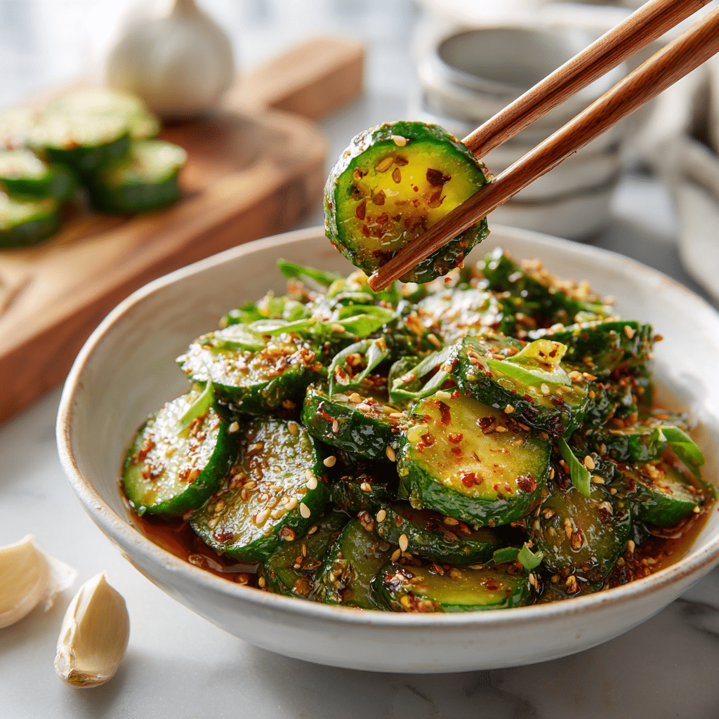 Dishfeast spicy cucumber salad serving