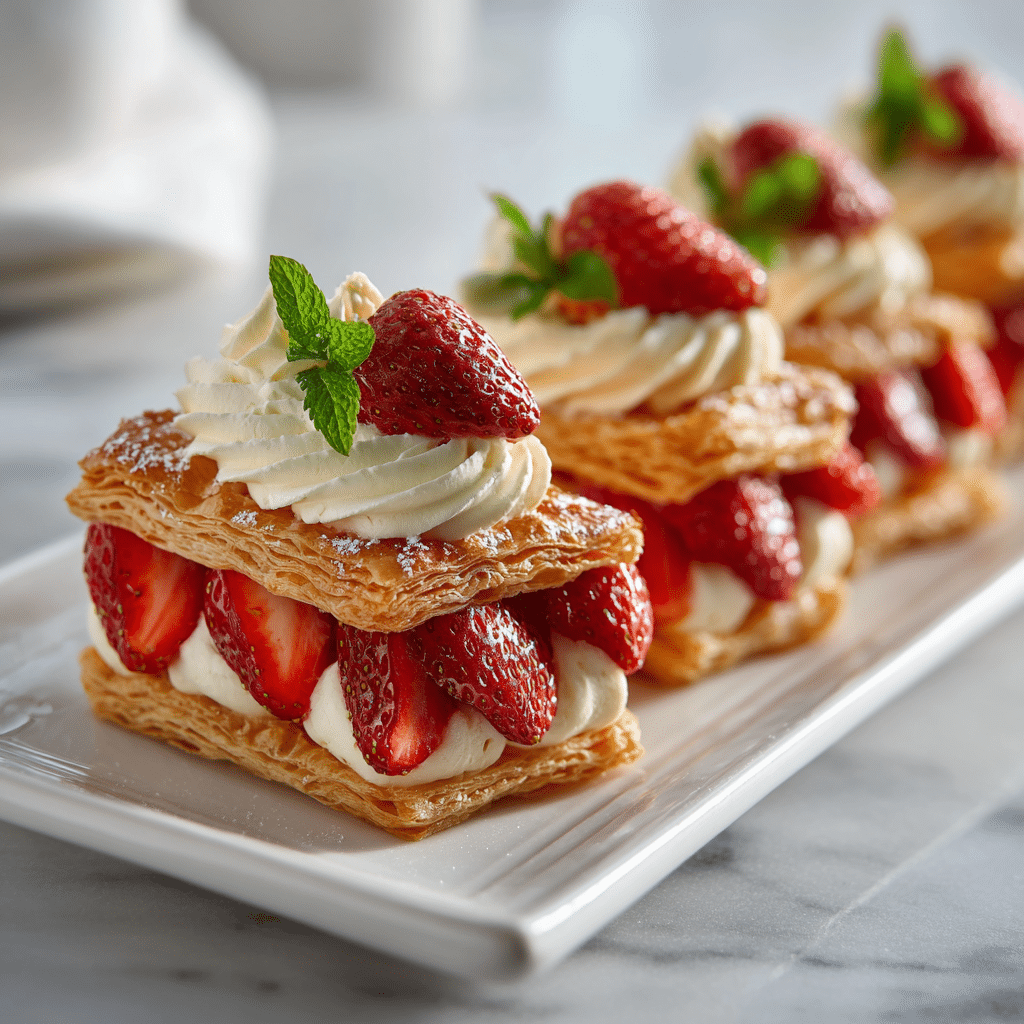Easy Strawberry Puff Pastry Delights Recipe – Easy Creamy Summer Dessert 8 Dishfeast strawberry puff pastry featured