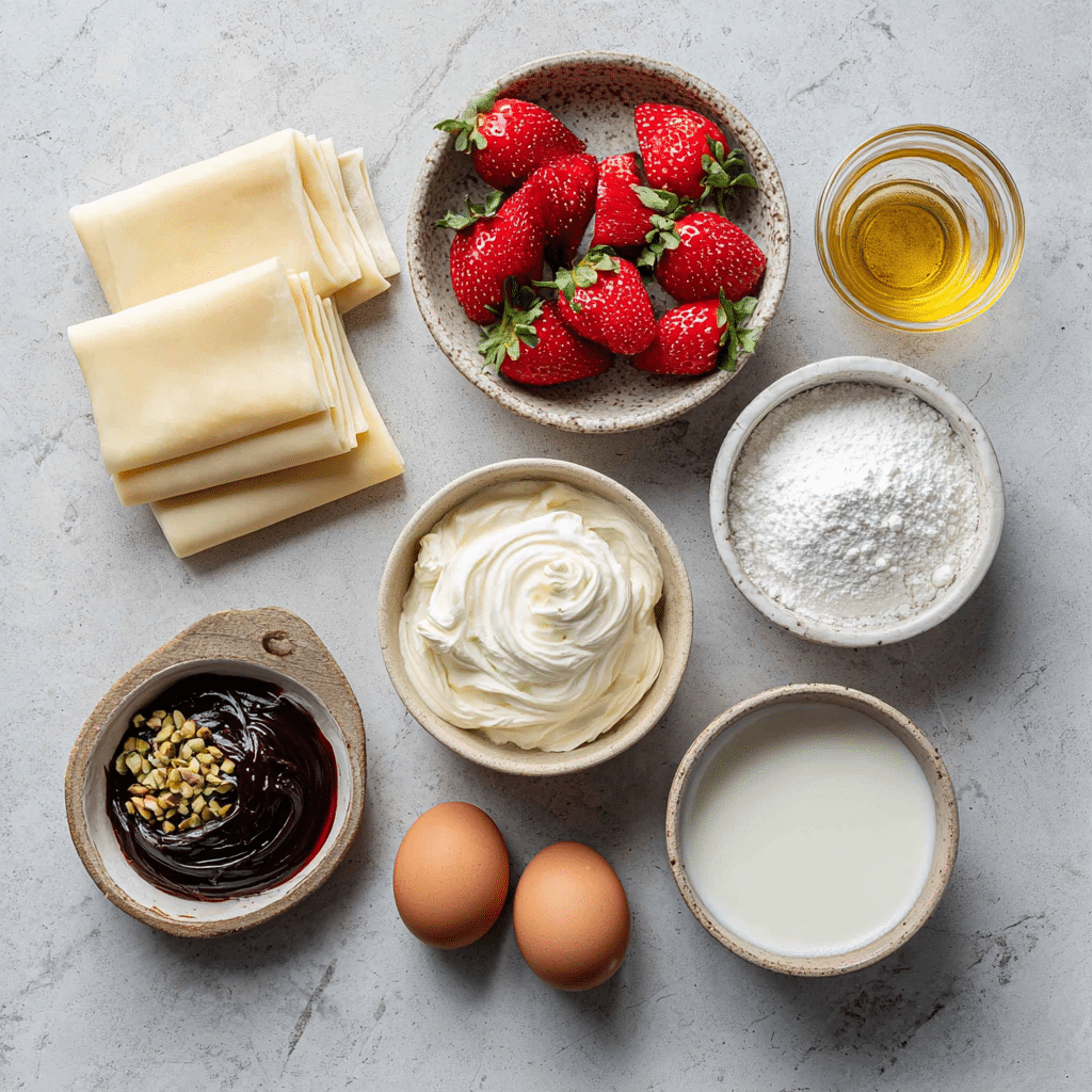 Dishfeast strawberry puff pastry ingredients