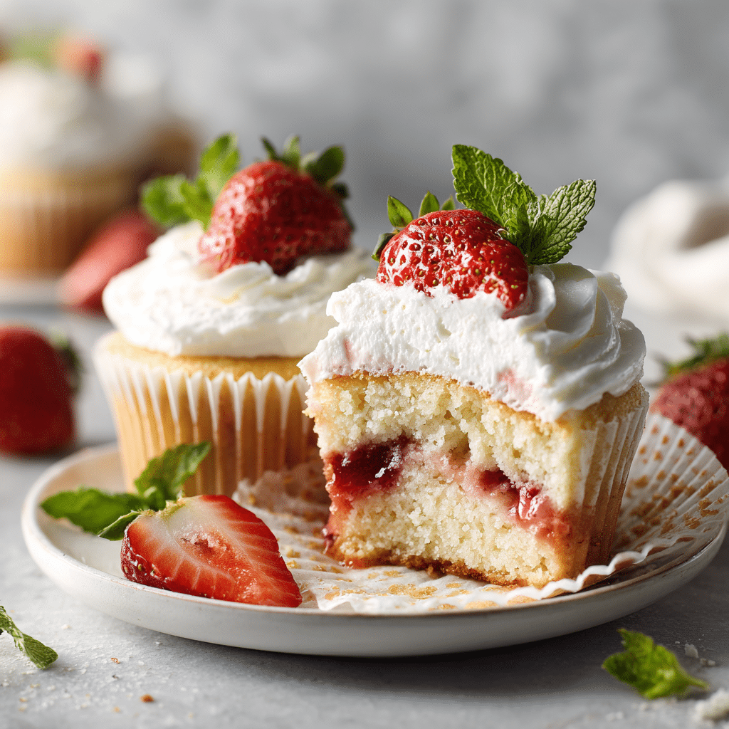 Dishfeast strawberry shortcake cupcakes serving