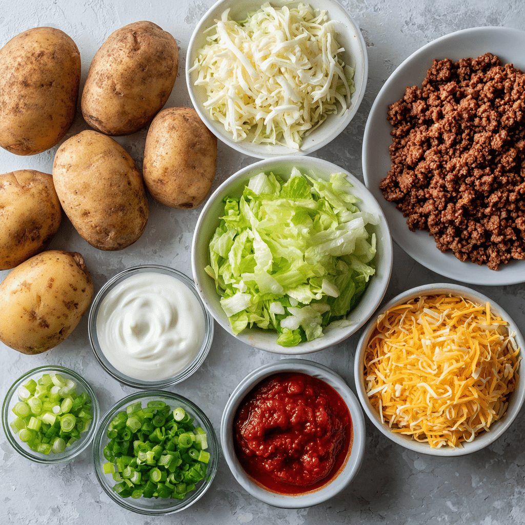 Taco Potatoes Recipe: Easy and Flavorful Dinner Idea 7 Dishfeast taco potatoes ingredients